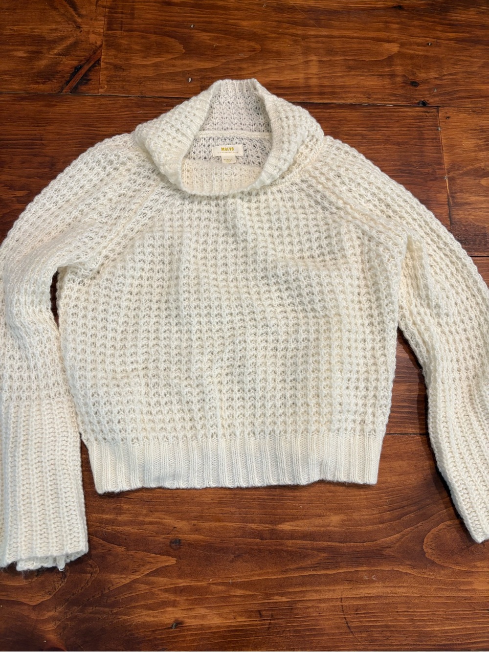 Maeve Cream Chunky Cowl Neck Sweater